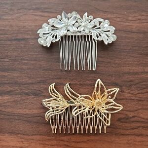 Elegant Gold and Silver Hair Combs